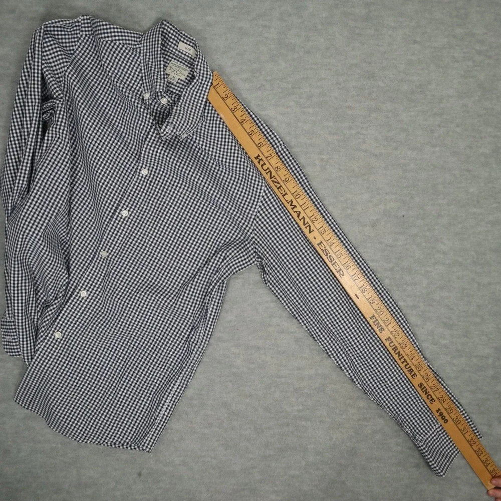 J.Crew Secret Wash Gingham Check Organic Cotton Shirt M Slim Fit‎ Mauritius